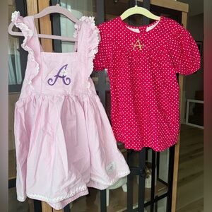 Bundle A embroidered dress top blouse ruffle adjustable bow daisy toddler girl